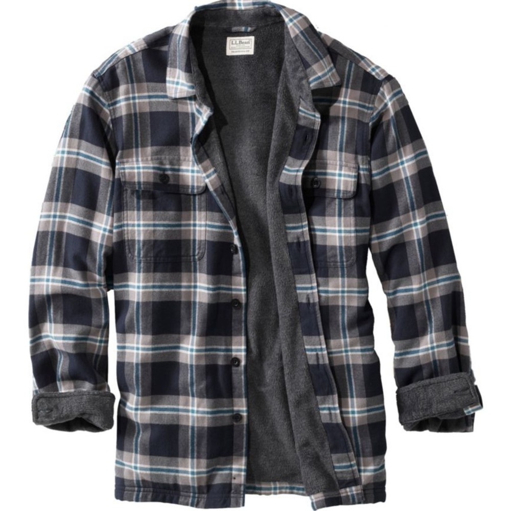 L.L.Bean Fleece Lined Flannel Shirt Jacket